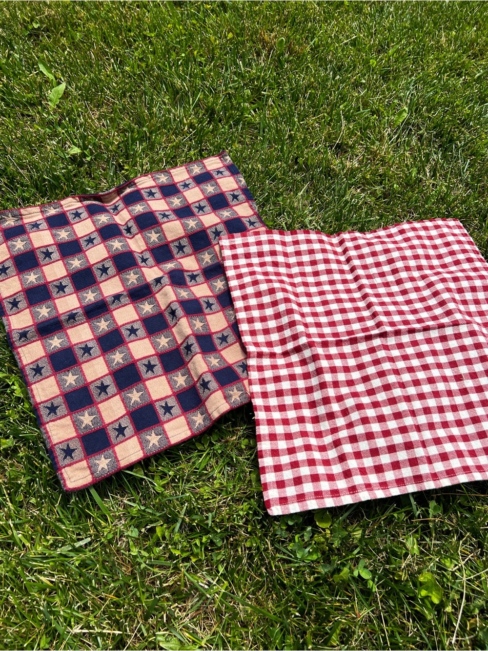Primitive Americana Plaid Hand Towels